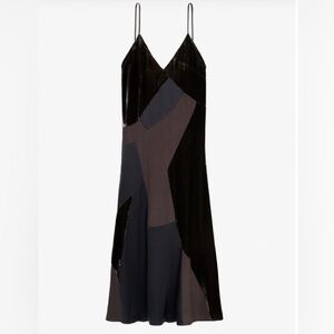 Zara A/W 2021 Collection Black and Gray Patchwork Dress